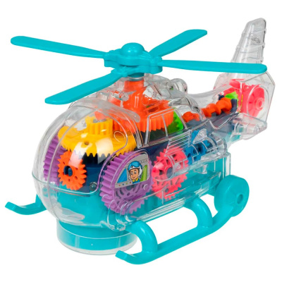 Вертолёт прозрачный со световыми и звуковыми эффектами Движок 1toy Т23917 1